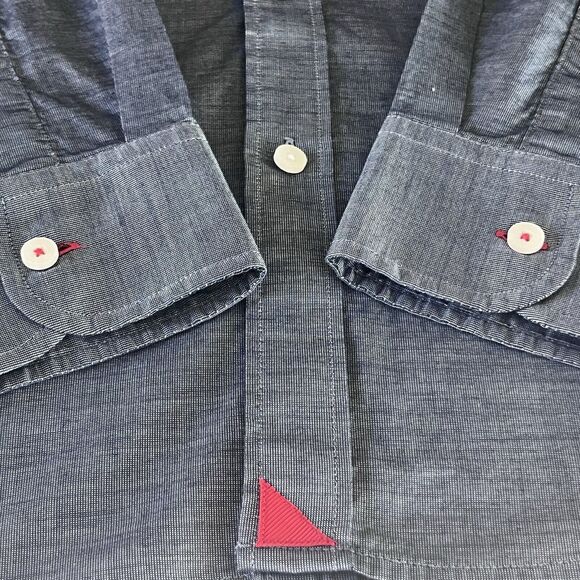 UNTUCKit Wrinkle Free Pio Cesare Shirt Mens Size XXL Blue Cotton‎ Essential - Picture 6 of 12